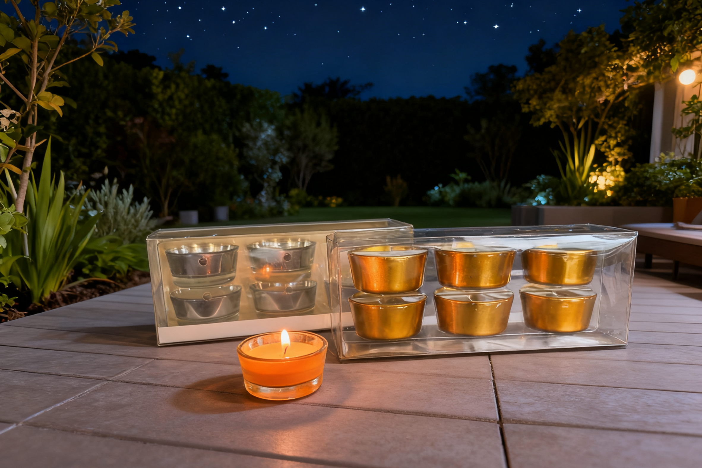 6pk Glass Tealight Candles